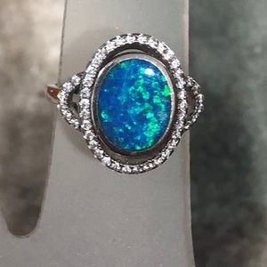 Beautiful sterling/blue green opal ring